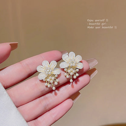 Earring Stud Super Fairy Temperament Acrylic Flower HXEA0999