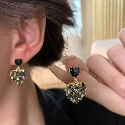 Earring Stud Niche High End Exquisite Love Zircon HXEA1004