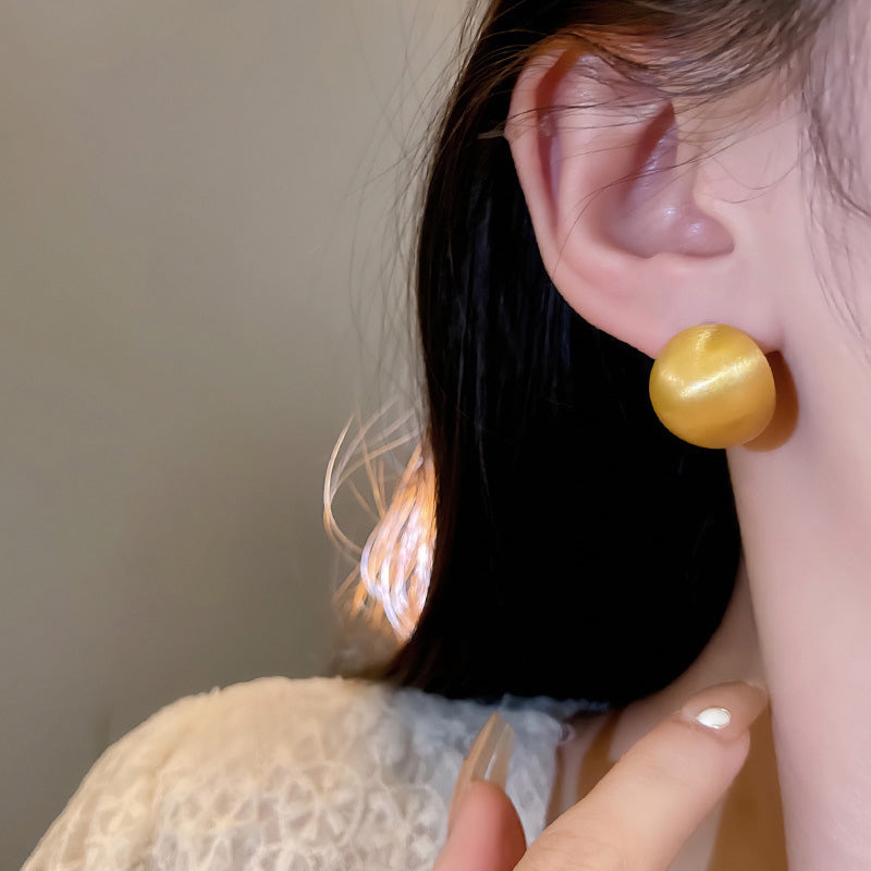 Earring Stud Exaggerated Geometric Brushed Frosted HXEA1040