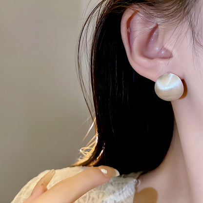 Earring Stud Exaggerated Geometric Brushed Frosted HXEA1040