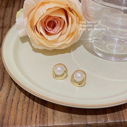 Earring Stud Super Fairy Temperament Simple Circle Geometric HXEA1085