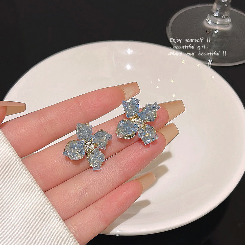 Earring Stud Exquisite High End Gradient Crystal Flower HXEA1213