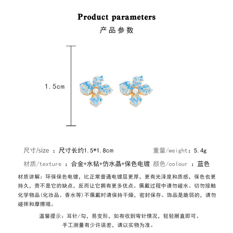 Earring Stud Exquisite High End Gradient Crystal Flower HXEA1213