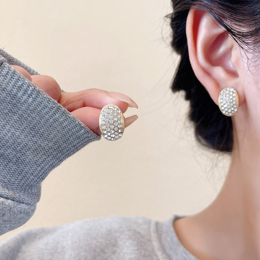 Earring Hoop Huggie Unique Design Diamond HXEA1218