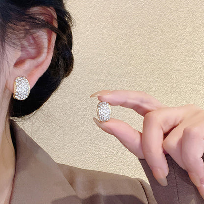 Earring Hoop Huggie Unique Design Diamond HXEA1218