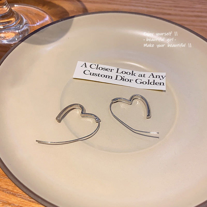 Earring Hook Niche Design Cold Style Love Heart HXEA1284