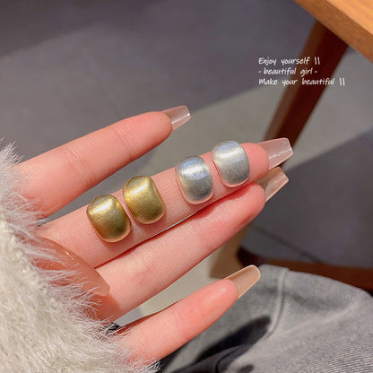 Earring Stud Frosted Brush Bean HXEA1326