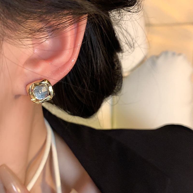 Earring Stud Luxury Niche Zircon Geometric HXEA1344