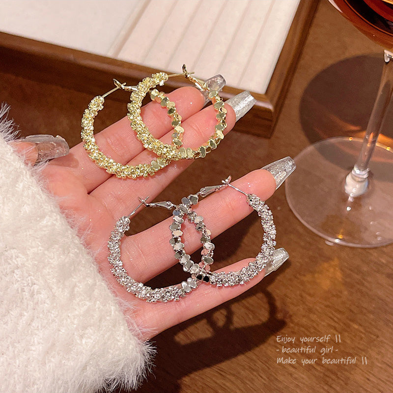 Earring Hoop Light Luxury Niche Exaggerated Circle HXEA1419