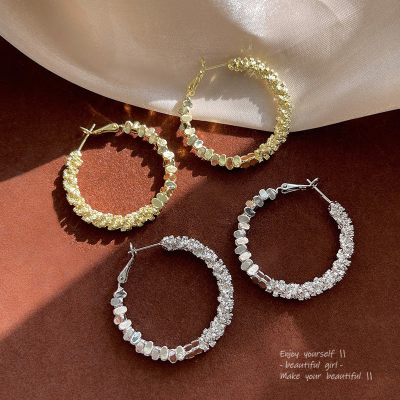 Earring Hoop Light Luxury Niche Exaggerated Circle HXEA1419