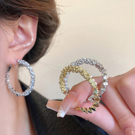 Earring Hoop Light Luxury Niche Exaggerated Circle HXEA1419