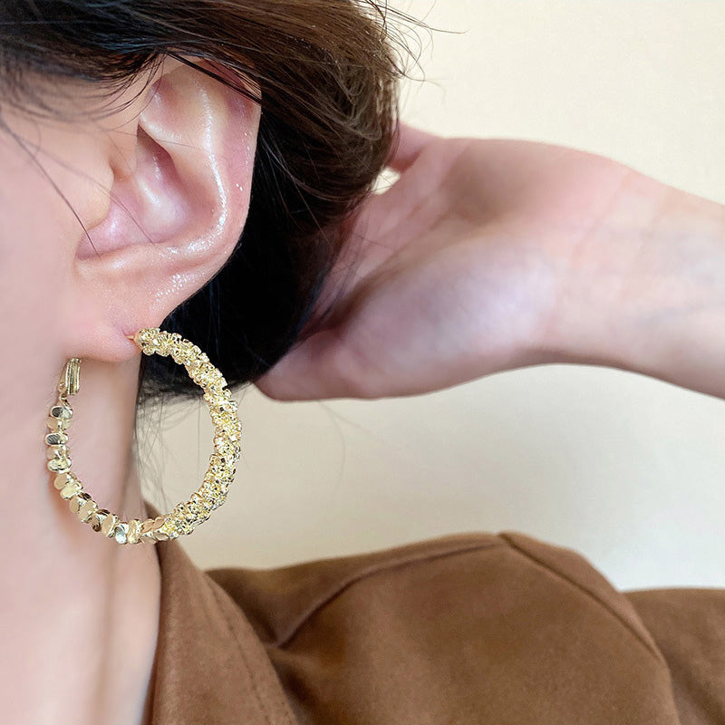 Earring Hoop Light Luxury Niche Exaggerated Circle HXEA1419