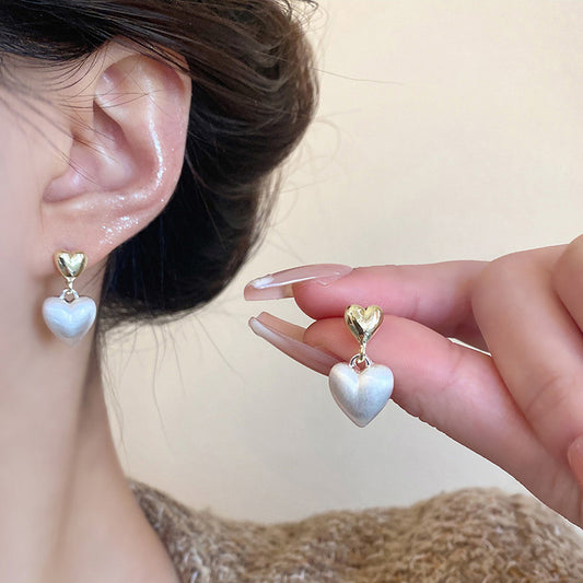 Earring Stud Luxury Niche High End Love Heart HXEA1420