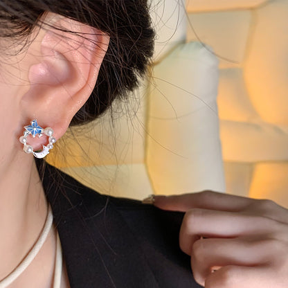 Earring Stud Fresh Elegant Starfish Shell Galaxy Moon HXEA1486 HXEA1780
