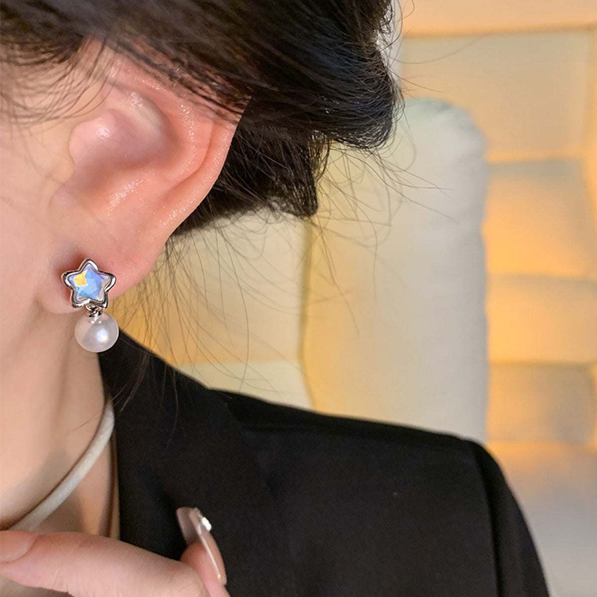 Earring Stud Luxury Niche Gradient Star HXEA1526