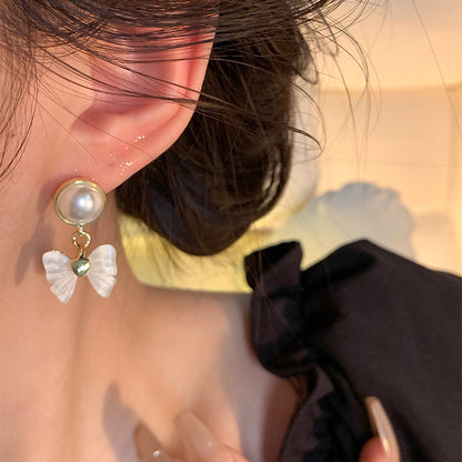 Earring Stud Versatile Temperament Pearl Exquisite Butterfly HXEA1539