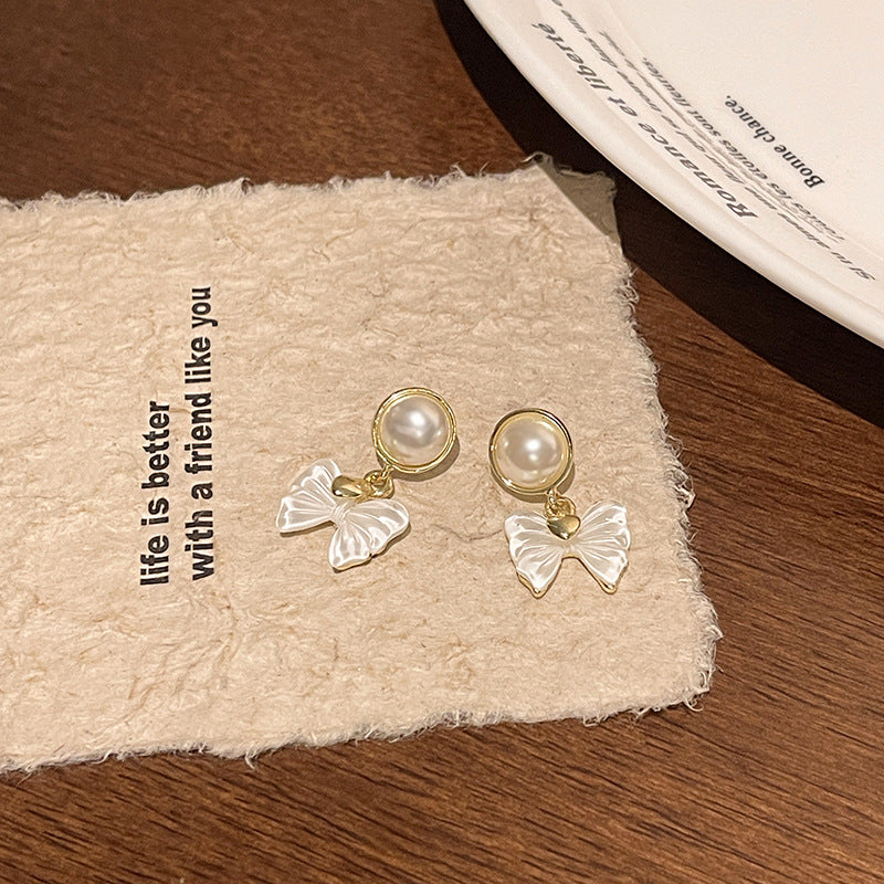 Earring Stud Versatile Temperament Pearl Exquisite Butterfly HXEA1539