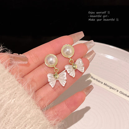 Earring Stud Versatile Temperament Pearl Exquisite Butterfly HXEA1539