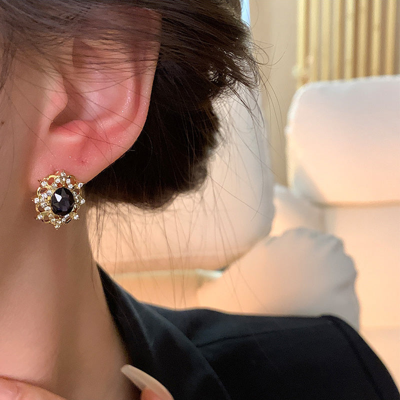 Earring Stud Light Luxury Niche Amethyst Palace Style HXEA1628