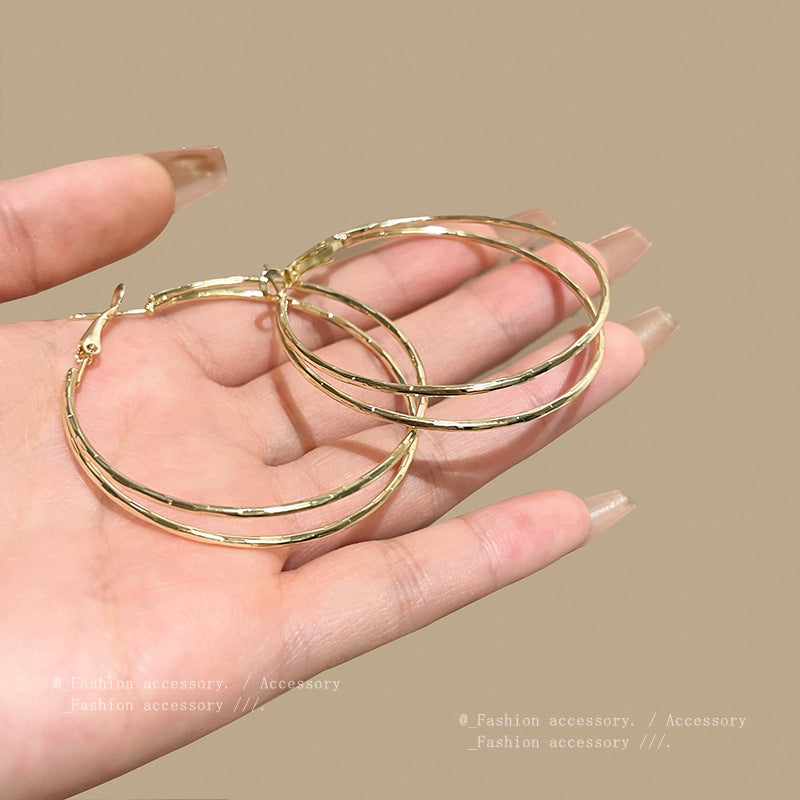 Earring Hoop Exaggerated Temperament Big Circle Double Layer HXEA1634