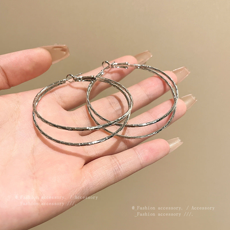 Earring Hoop Exaggerated Temperament Big Circle Double Layer HXEA1634