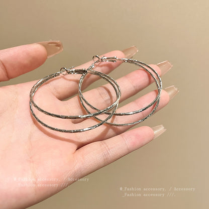 Earring Hoop Exaggerated Temperament Big Circle Double Layer HXEA1634