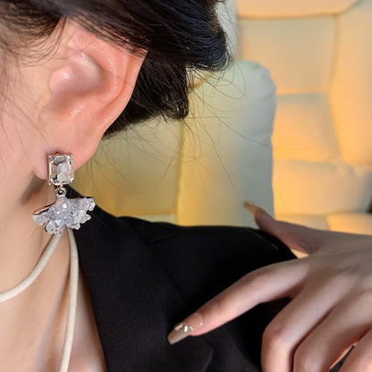 Earring Summer Fresh Blue Crystal Diamond Flower HXEA1639