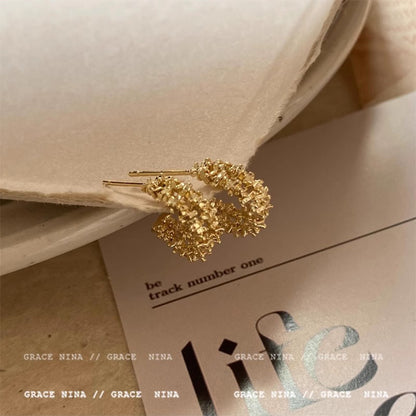 Earring Huggie Super Flash Sparkling Double Layered HXEA1766