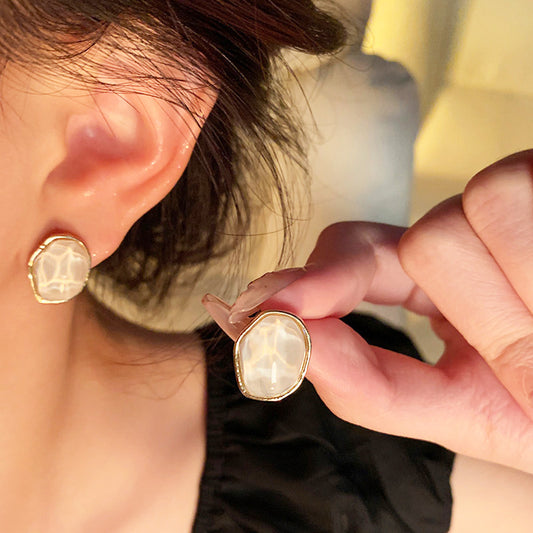 Earring Stud Niche Geometric Irregular Water Ripple HXEA1787