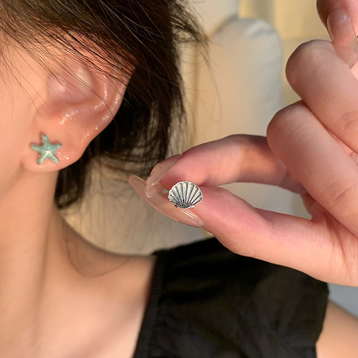 Earring Stud Exquisite Design Starfish Shell HXEA1788