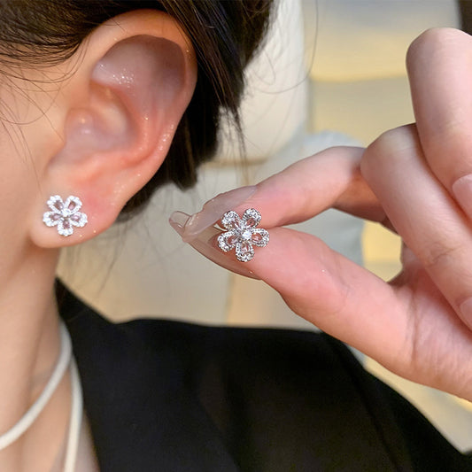 Earring Stud Exquisite Zircon Flower HXEA1791
