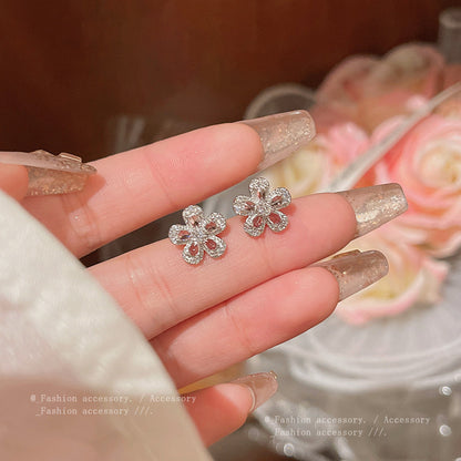 Earring Stud Exquisite Zircon Flower HXEA1791
