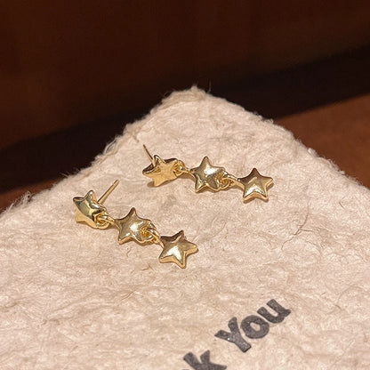 Earring Stud Light Luxury Niche Metallic Five Pointed Star HXEA1793