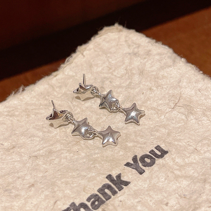 Earring Stud Light Luxury Niche Metallic Five Pointed Star HXEA1793
