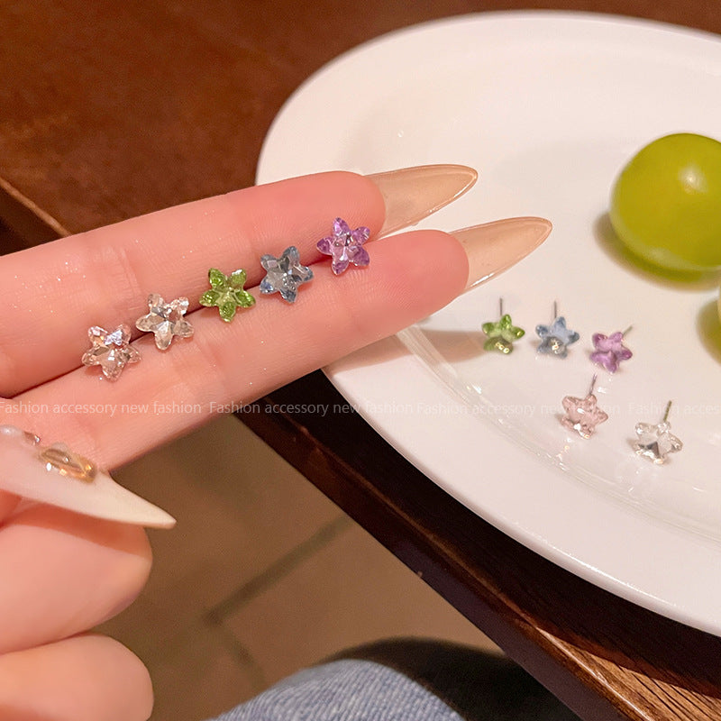 Earring Stud Mini Simple Star Zircon HXEA1827