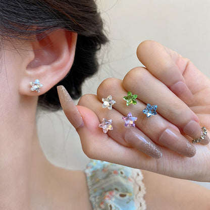 Earring Stud Mini Simple Star Zircon HXEA1827
