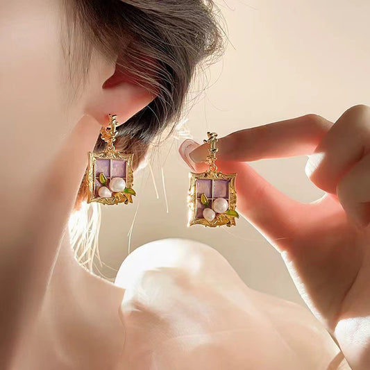 Earring Stud Monet Garden Flower HXEA1841