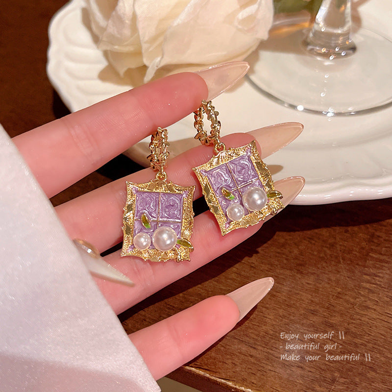 Earring Stud Monet Garden Flower HXEA1841
