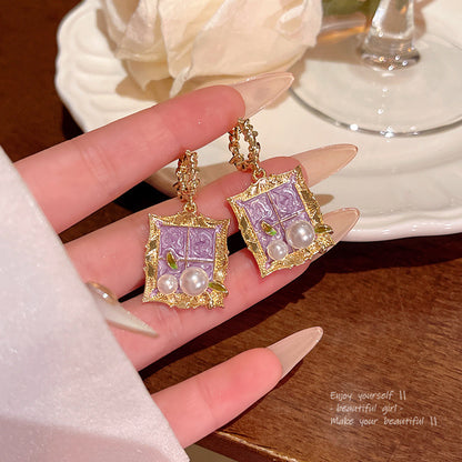 Earring Stud Monet Garden Flower HXEA1841