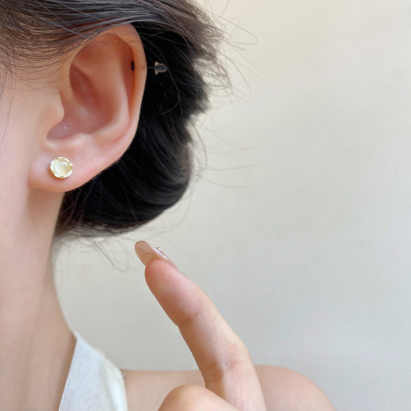 Earring Stud Set Simple Geometric Cat's Eye Stone HXEA1853