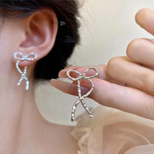 Earring Stud Niche Cold Style Simple Bow HXEA1856