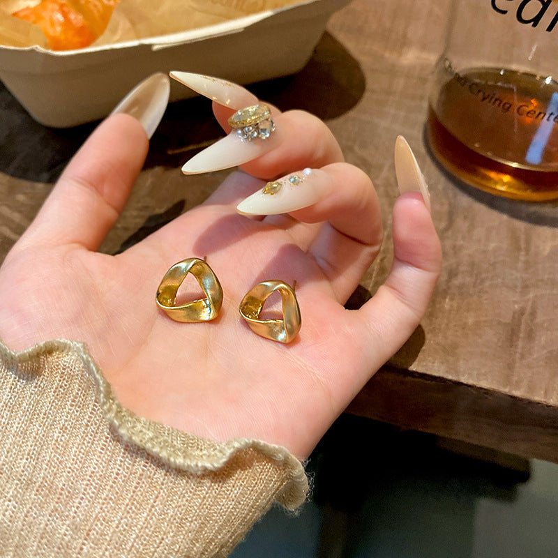 Earring Stud Matte Gold Geometric HXEE1946