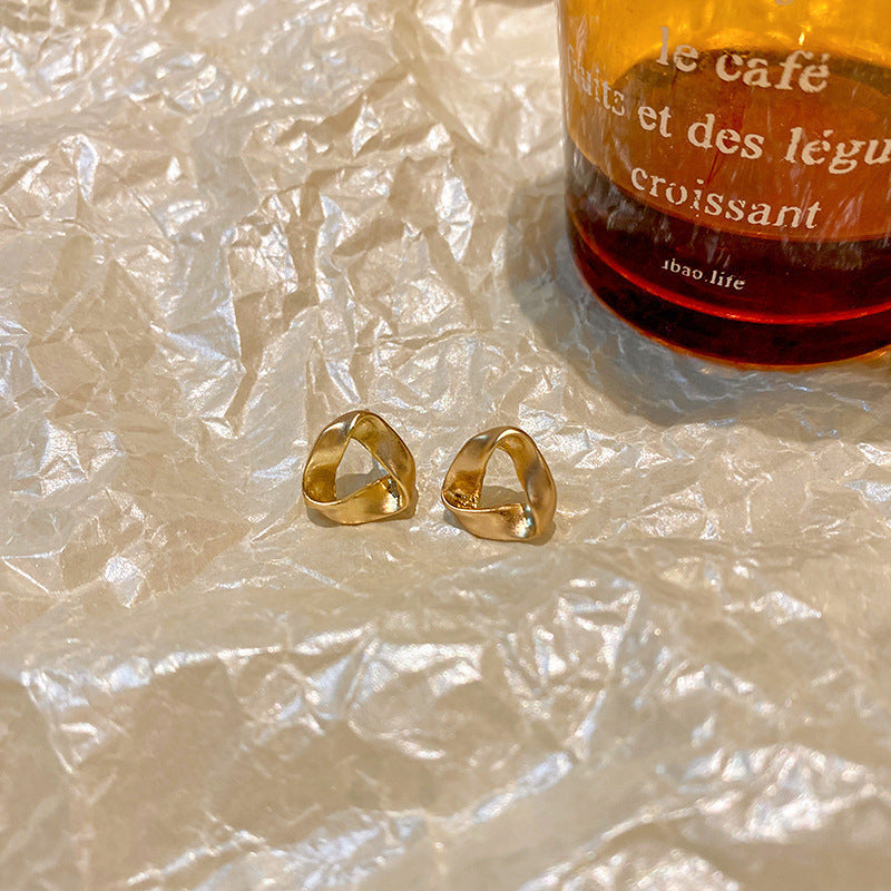 Earring Stud Matte Gold Geometric HXEE1946