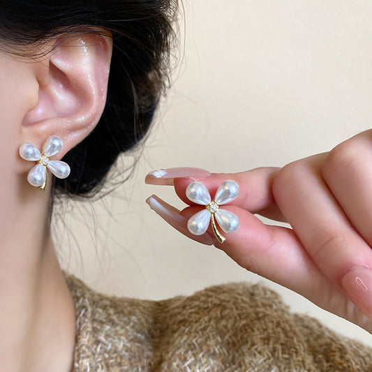 Earring Stud Super Fairy Pearl Flower HXEE4973