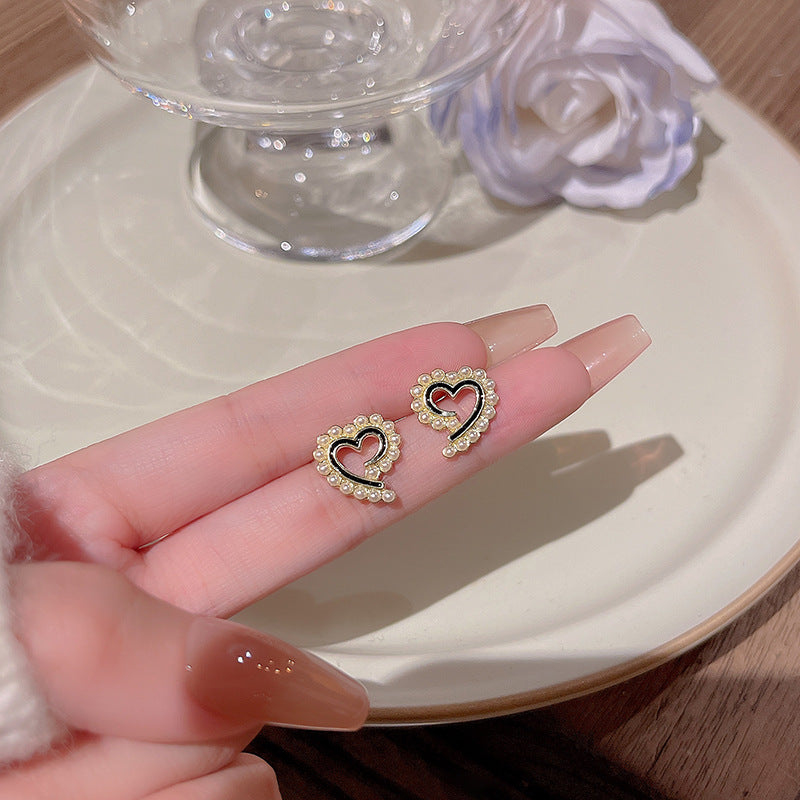 Earring Stud Light Luxury Niche Love Pearl HXEE5817