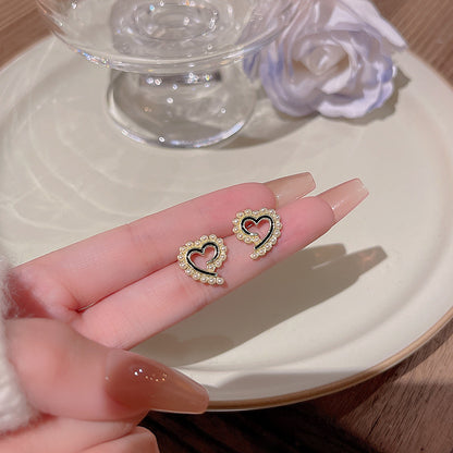 Earring Stud Light Luxury Niche Love Pearl HXEE5817