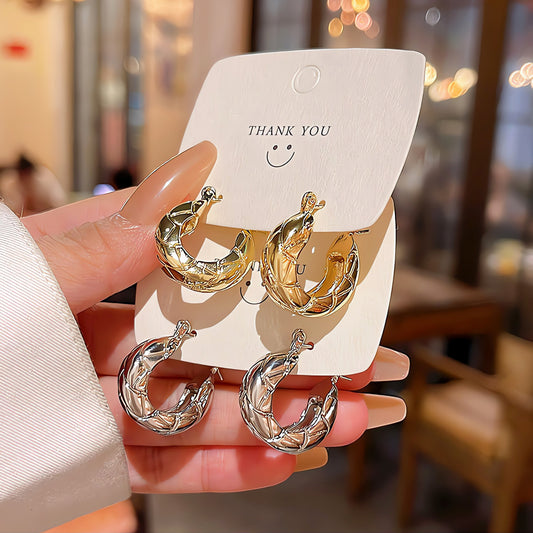 Earring Hoop Geometric Retro HXEE5938