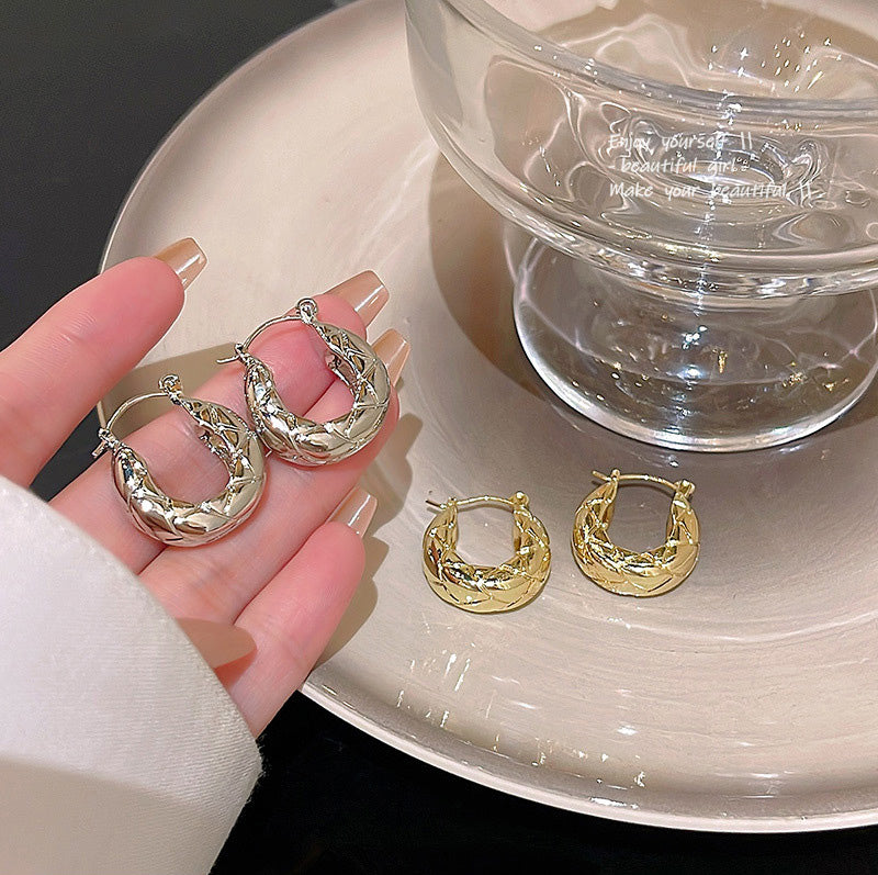 Earring Hoop Geometric Retro HXEE5938