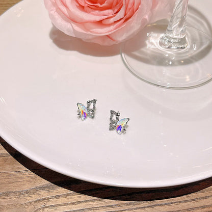 Earring Stud Colorful Butterfly Diamond HXEE6048