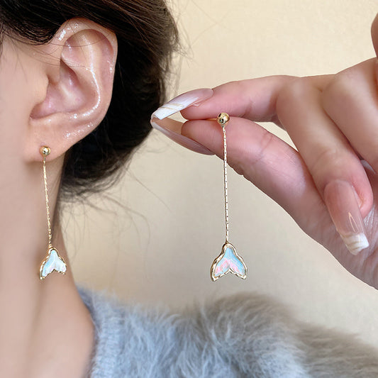 Earring Long High End Versatile Temperament Fishtail HXLA1301